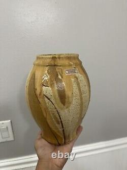 Vintage Wishon Harrell Handmade Studio Pottery Stoneware Vase Vessel