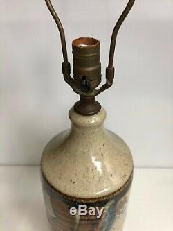 Vintage Wishon Harrell Studio Pottery Lamp Muncie Indiana/California Signed MCM
