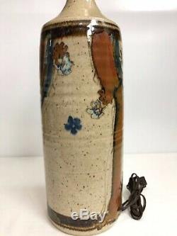 Vintage Wishon Harrell Studio Pottery Lamp Muncie Indiana/California Signed MCM