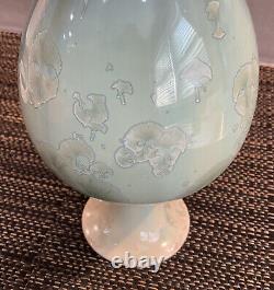 Vintage Xavier Gonzalez California Studio Pottery Green Crystalline Vase, Signed