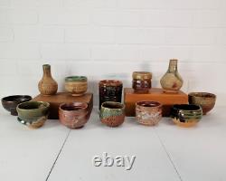 Vintage Yunomi Style Drinkware Set Japanese Studio Pottery Tea Cup (12) Set No. 1
