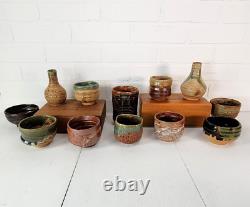 Vintage Yunomi Style Drinkware Set Japanese Studio Pottery Tea Cup (12) Set No. 1