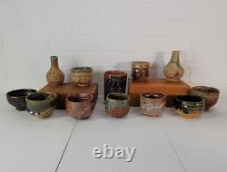 Vintage Yunomi Style Drinkware Set Japanese Studio Pottery Tea Cup (12) Set No. 1