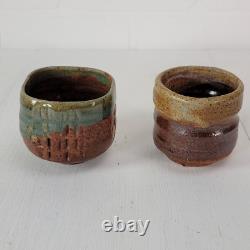 Vintage Yunomi Style Drinkware Set Japanese Studio Pottery Tea Cup (12) Set No. 1