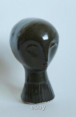 Vintage ceramic sculpture head of a girl by Alan Brough modernist mid century