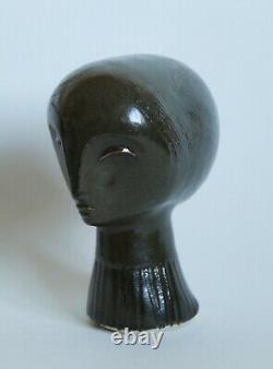 Vintage ceramic sculpture head of a girl by Alan Brough modernist mid century