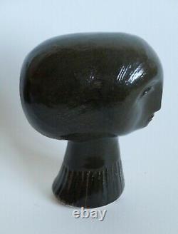 Vintage ceramic sculpture head of a girl by Alan Brough modernist mid century