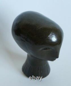 Vintage ceramic sculpture head of a girl by Alan Brough modernist mid century