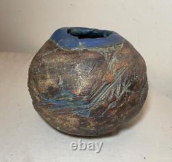 Vintage handmade Bresler Studio Mid Century Modern pottery vase sculpture