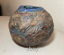 Vintage handmade Bresler Studio Mid Century Modern pottery vase sculpture