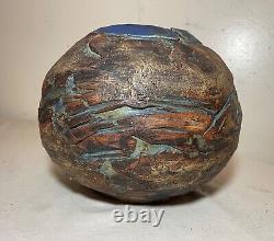 Vintage handmade Bresler Studio Mid Century Modern pottery vase sculpture