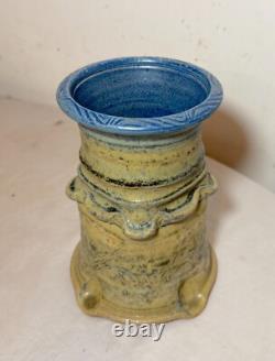 Vintage handmade Wayne Cardinalli studio Brutalist art pottery vase sculpture