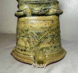 Vintage handmade Wayne Cardinalli studio Brutalist art pottery vase sculpture