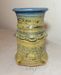 Vintage handmade Wayne Cardinalli studio Brutalist art pottery vase sculpture