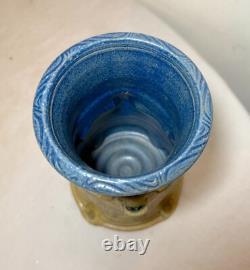 Vintage handmade Wayne Cardinalli studio Brutalist art pottery vase sculpture