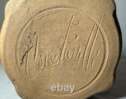 Vintage handmade Wayne Cardinalli studio Brutalist art pottery vase sculpture