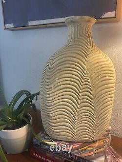 Vintage handmade pottery clay vase