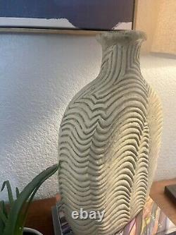 Vintage handmade pottery clay vase