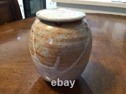 Vintage handmade studio pottery vase with lid