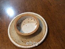 Vintage handmade studio pottery vase with lid