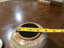 Vintage handmade studio pottery vase with lid