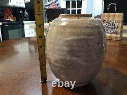 Vintage handmade studio pottery vase with lid