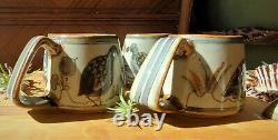 Vintage mid century Ken Edwards El Palomar Studio large mugs Tonala, Mexico