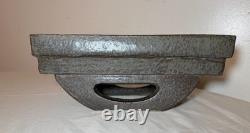 Vintage mid century modern handmade green studio cubist pottery planter pot vase