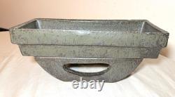 Vintage mid century modern handmade green studio cubist pottery planter pot vase