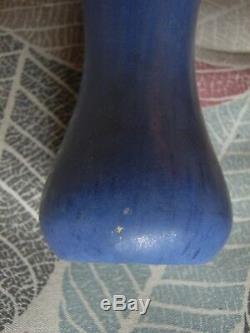 Vintage mrkd D-3 Muncie Studio Art Pottery Matte Blue Glazed Vase