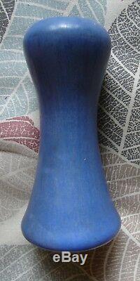 Vintage mrkd D-3 Muncie Studio Art Pottery Matte Blue Glazed Vase