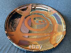 Vintage pottery signed B large 18 abstract charger Art Studio