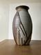 Vintage signed Large studio pottery vase drip glaze fine 13 mid century modern