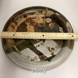 Vintage studio art glazed pottery signed plate/charger Vintage studio art glazed pottery signed plate/charger