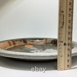 Vintage studio art glazed pottery signed plate/charger Vintage studio art glazed pottery signed plate/charger