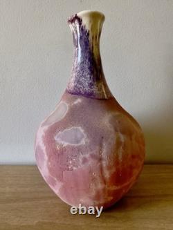 Vintage studio art pottery sculptural vessel organic form modern ceramic art