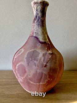 Vintage studio art pottery sculptural vessel organic form modern ceramic art