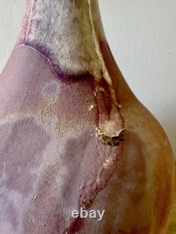 Vintage studio art pottery sculptural vessel organic form modern ceramic art