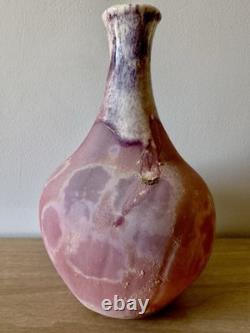 Vintage studio art pottery sculptural vessel organic form modern ceramic art