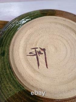 Vintage studio pottery 9 plate signed