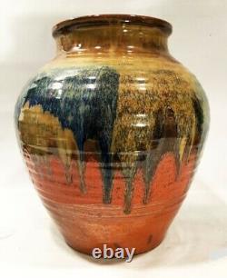 Vintage studio pottery. LARGE pot by Santa Barbara ceramicist Jerry Kry. No chips