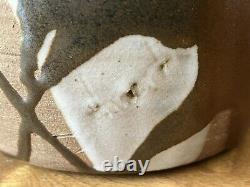 Vintage studio pottery large Vase mid century modern overlap glaze earthtone mcm