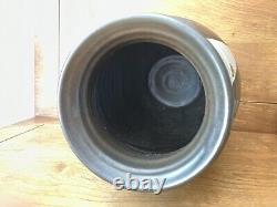 Vintage studio pottery large Vase mid century modern overlap glaze earthtone mcm