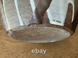 Vintage studio pottery large Vase mid century modern overlap glaze earthtone mcm