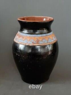 Vintage studio pottery vase 1935, 8.5 inches