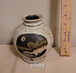 Virginia Dudley Vintage Signed Studio Pottery Ceramic Arts & Crafts Design Vase