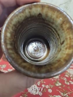 Vntg MC Art Pottery Pitcher With Matching Cups Artist Signed