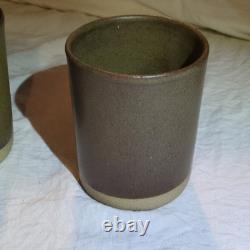 Vntg Martz Marshall Studios Stoneware Pitcher & 6 Tumblers signed Mid Century