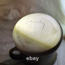 Vntg Martz Marshall Studios Stoneware Pitcher & 6 Tumblers signed Mid Century