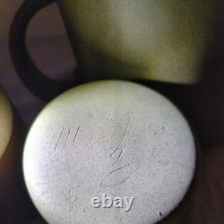 Vntg Martz Marshall Studios Stoneware Pitcher & 6 Tumblers signed Mid Century